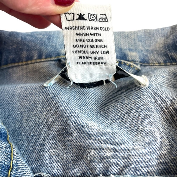 Vintage Y2K Jalate Jeans Acid Wash Denim Jean Button Jacket Size Large - Picture 9 of 13